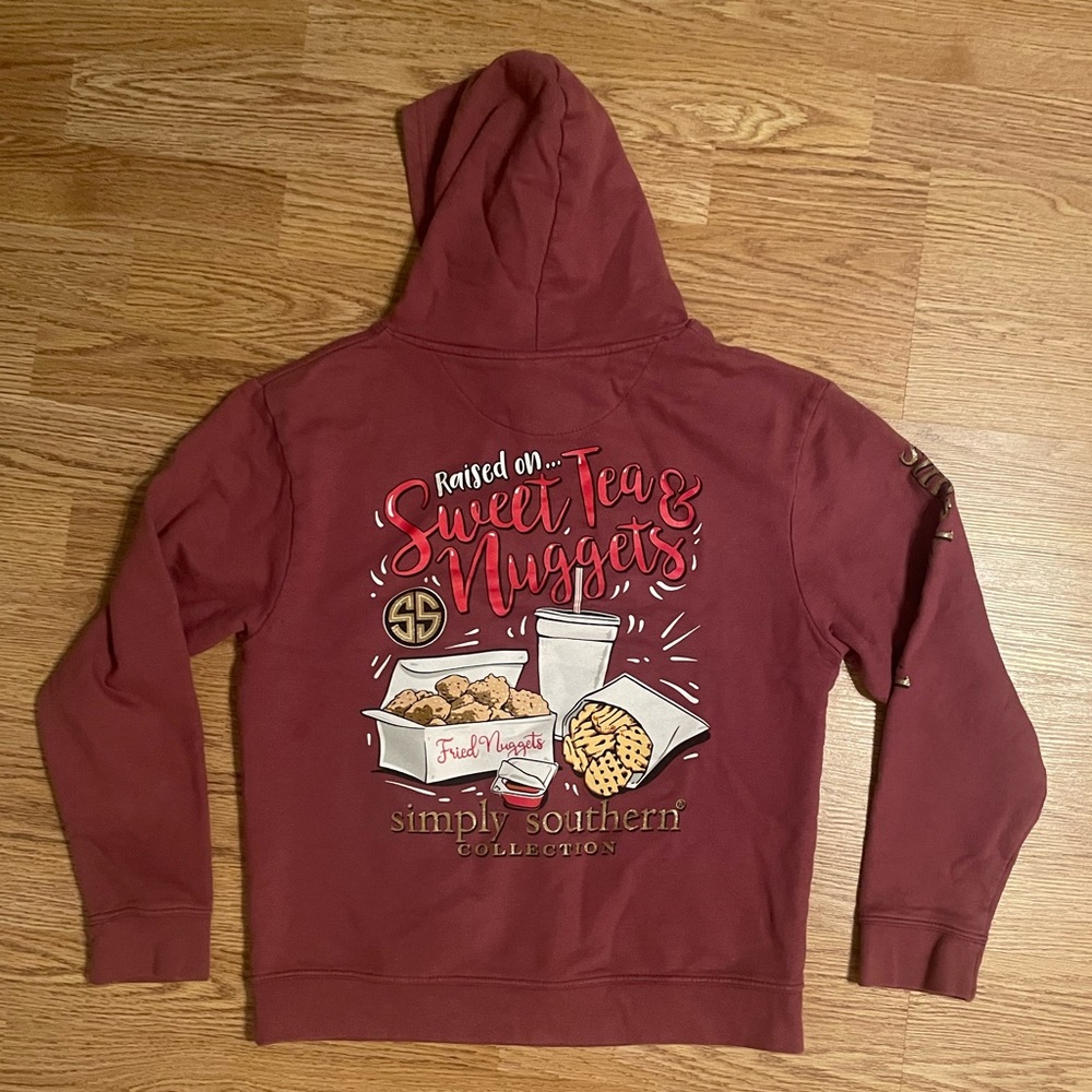 Simply Southern “Raised On Sweet Tea & Nuggets” Hoodie Sz Large